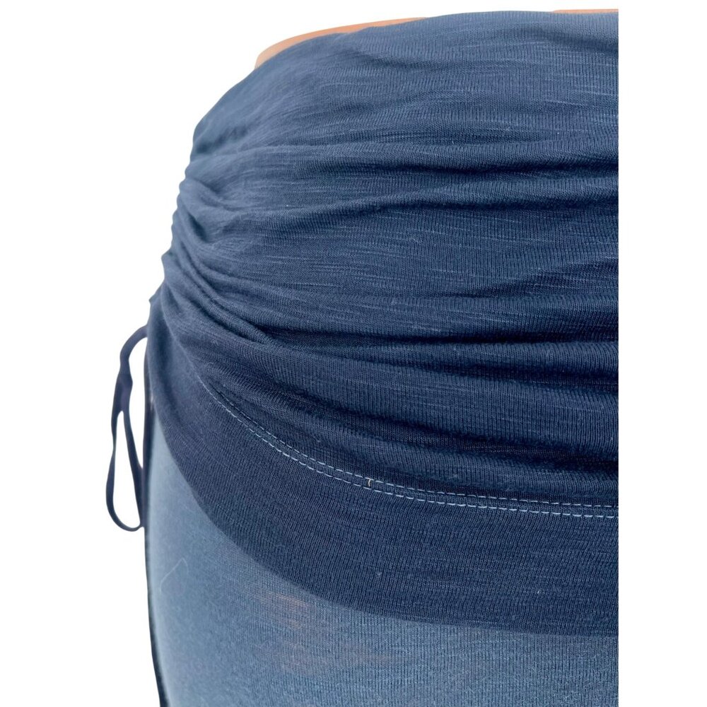 Young Fabulous & Broke Blue Ombre Fold Over Waist Ruched Sides Boho Maxi Skirt - Picture 7 of 16